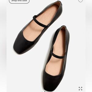 Madewell Greta Flats (black leather Mary Janes)
